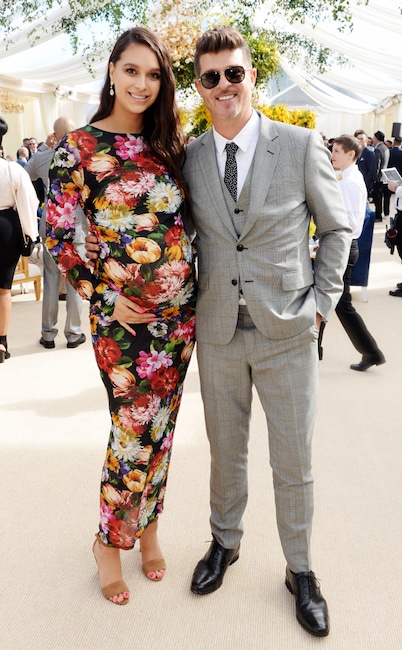 April Love Geary, Robin Thicke, Roc Nation Brunch